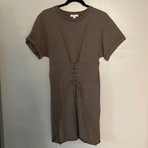 Nordstrom BP T-Shirt Corset Dress GREEN
